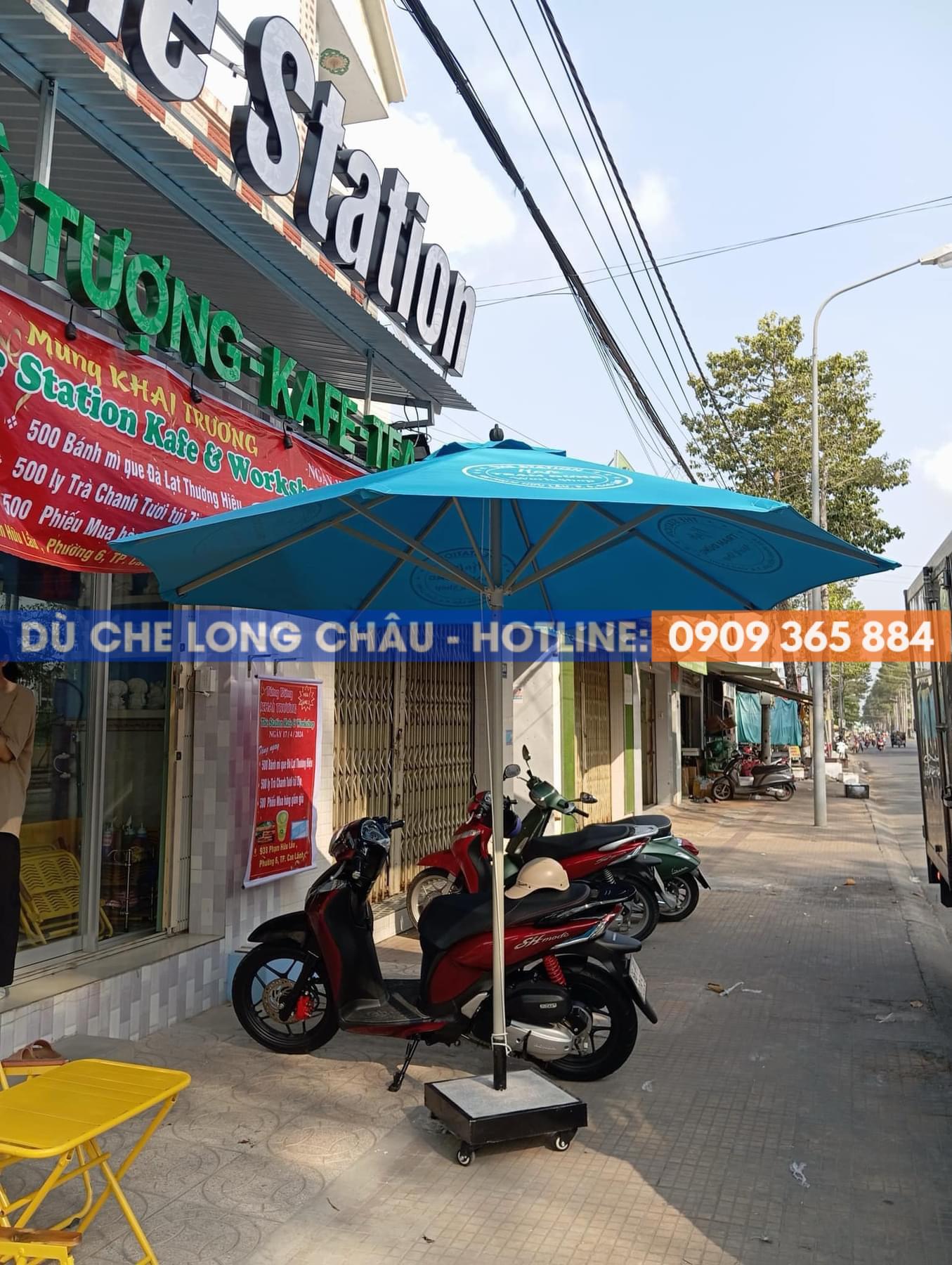 Mua bán dù che nắng tại Quận 3 - hình ảnh thực tế dù tròn 3m