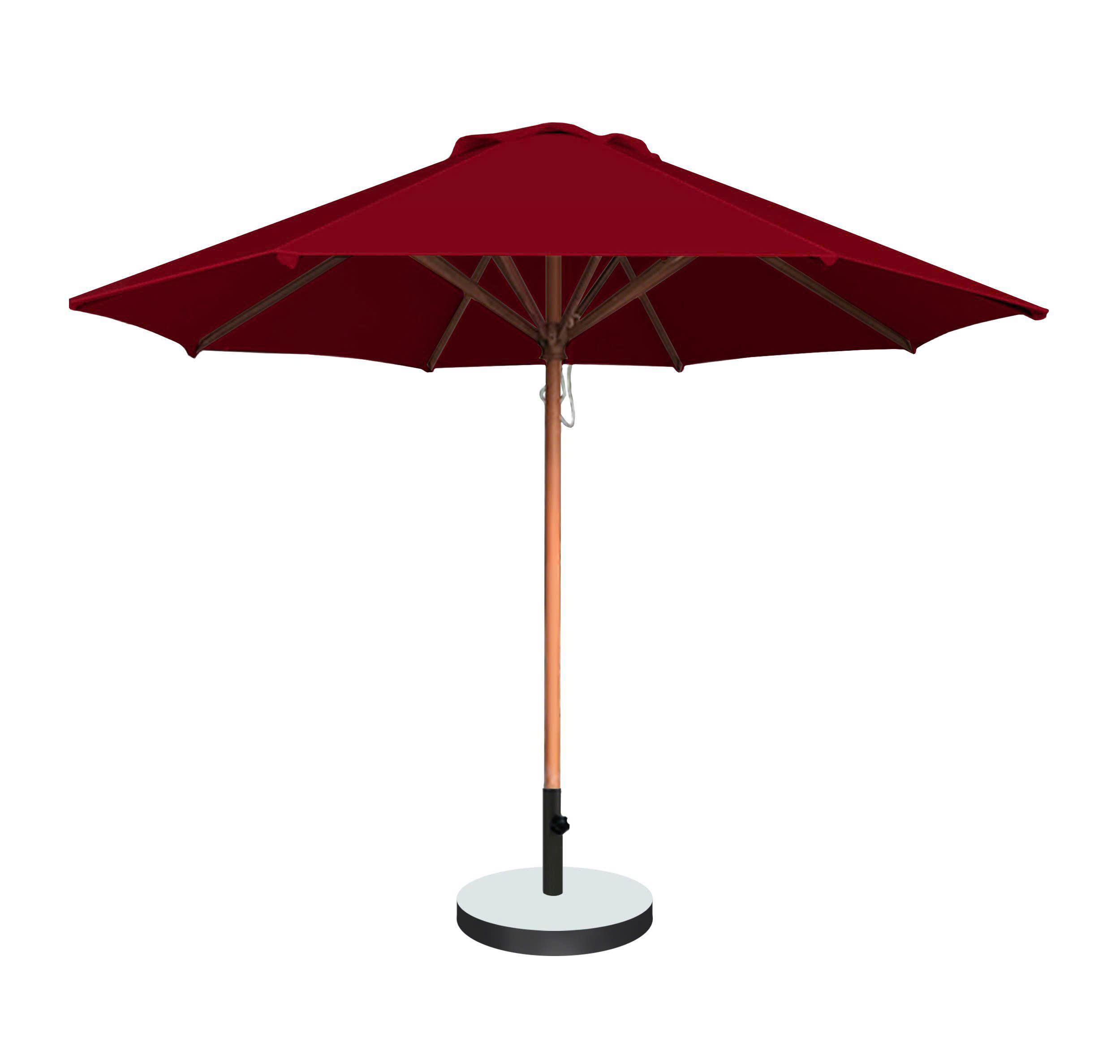 Dù gỗ sân vườn 3m màu đỏ đô cho sân vườn, cafe, hồ bơi